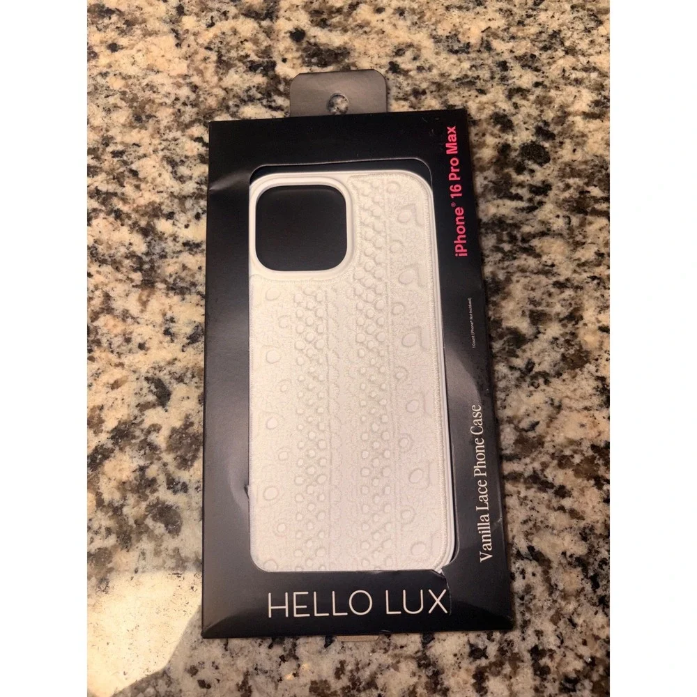 Hello Lux iPhone 16 Pro Max Case Vanilla Lace White Protective Cover
